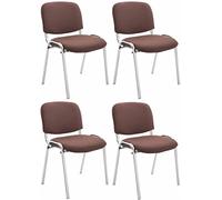 Set de 4 sillas confidente ken chrom tela marrón 64x54x79 cm