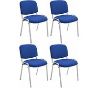 Set de 4 sillas confidente ken chrom tela azul 64x54x79 cm