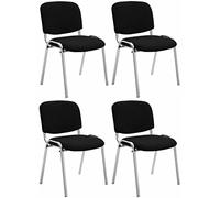 Set de 4 sillas confidente ken chrom tela negro 64x54x79 cm