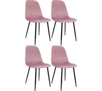 Set de 4 sillas de comedor maryam terciopelo rosa 54x45x88 cm