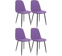 CLP Set de 4 sillas de Comedor Acolchadas Maryam, sillas de Cocina con Respaldo, soportan hasta 150 kg para Cocina, salón y Dormitorio Color:Violeta;Material:Tela