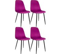Set de 4 sillas de comedor maryam terciopelo lila 54x45x88 cm