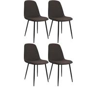 Set de 4 sillas de comedor maryam tela marrón 54x45x88 cm