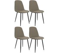 CLP Set de 4 sillas de Comedor Acolchadas Maryam, sillas de Cocina con Respaldo, soportan hasta 150 kg para Cocina, salón y Dormitorio Color Gris Pardo Material Tela