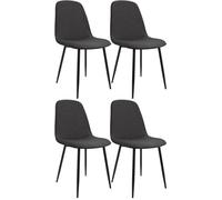 Set de 4 sillas de comedor maryam tela gris oscuro 54x45x88 cm