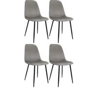 Set de 4 sillas de comedor maryam terciopelo gris claro 54x45x88 cm