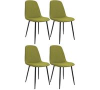CLP Set de 4 sillas de Comedor Acolchadas Maryam, sillas de Cocina con Respaldo, soportan hasta 150 kg para Cocina, salón y Dormitorio Color:Verde Claro;Material:Tela