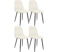 Set de 4 sillas de comedor maryam terciopelo crema 54x45x88 cm