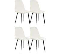 Set de 4 sillas de comedor maryam tela crema 54x45x88 cm