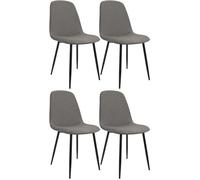 CLP Set de 4 sillas de Comedor Acolchadas Maryam, sillas de Cocina con Respaldo, soportan hasta 150 kg para Cocina, salón y Dormitorio Color:Gris Claro;Material:Tela