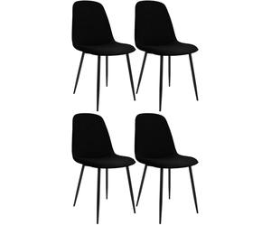 CLP Set de 4 sillas de Comedor Acolchadas Maryam, sillas de Cocina con Respaldo, soportan hasta 150 kg para Cocina, salón y Dormitorio Color Negro Material Tela