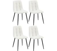Set de 4 sillas de comedor antibes en polipiel simil cuero blanco 55x45x84 cm