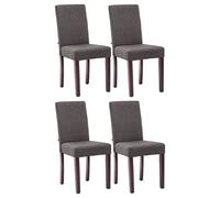 CLP Set De 4 Sillas De Comedor Ina Acolchadas En Tela I Juego de 4 Butacas De Sala con Base De Madera Color:Gris Oscuro;Color del Marco:Cappuccino