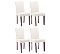 Juego de 4 Sillas de comedor Ina de tela Crema,Cappuccino