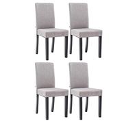 CLP Set De 4 Sillas De Comedor Ina Acolchadas En Tela I Juego de 4 Butacas De Sala con Base De Madera, Color:Gris Claro, Color del Marco:Negro