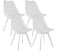 CLP Sillas de comedor Linares - Set de 4 - Plástico Blanco - 50x49x83 cm
