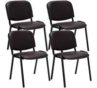 CLP Set De 4 Sillas De Reuniones Ken En Piel Sintética I 4 Sillas De Conferencia con Base De Metal I 4 Sillas Confidentes Apilables I Color:, Color:marrón