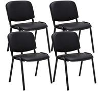 Set de 4 sillas de reuniones ken en cuero pu simil cuero negro 53x53x83 cm