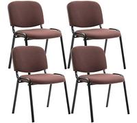 Set de 4 sillas de reuniones ken en tela marrón 53x53x83 cm