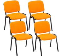 CLP Trading GmbH Sillas de reuniones Ken – Pack 4, tela, base metálica, apilables, naranja