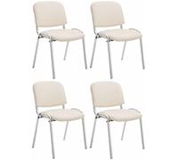 Set de 4 sillas ken cromadas en polipiel simil cuero crema 48x54x79 cm