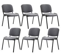 Set 6 sillas de conferencia ken en tela gris 53x53x83 cm