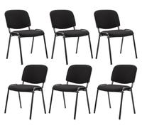 CLP Set De 6 Sillas De Conferencia Ken Tapizadas En Tela | 6 Sillas De Reuniones Apilables I 6 Sillas De Espera con Base De Metal I Color:, Color:Negro