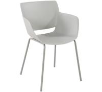 CLP Silla Alpena para Interior o Exterior I Butacas Modernas con Respaldo para jardín I Silla Resistente con reposabrazos Color:Gris Claro