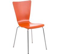 CLP Silla Apilable Aaron De Madera, Cómoda & Ergonómica I Silla De Conferencia con Soporte De Metal Color:Naranja