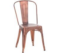 CLP Silla Apilable de Metal con Respaldo Benedikt, Silla Bistró para Hostelería y Cocina, Diseño Robusto y Resistente hasta 200 kg Color:Cobre