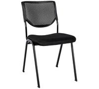 CLP Silla apilable Kaber I Silla tapizada con Funda de Tela y Respaldo I Silla de Conferencia apilable I Silla con Robusta Estructura metálica, Color:Negro/Negro
