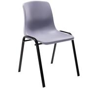 CLP Silla Apilable Nowra I Butaca De Salón con Base De Metal I Silla De Cocina En Polipropileno, Color:Gris
