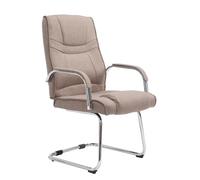 CLP Silla Cantiléver Attila Tapizada En Tela & con Base De Metal I Silla De Conferencia con Reposabrazos, Color:Gris Pardo