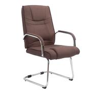 Silla cantiléver xxl attila tapizada en tela marrón 67x60x104 cm