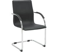 CLP Silla Cantilever Noeleen con reposabrazos, Silla Moderna tapizada para Comedor con Piel Sintetica, Estructura Metalica Estable hasta 150 kg Color:Negro