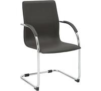 CLP Silla Cantilever Noeleen con reposabrazos, Silla Moderna tapizada para Comedor con Piel Sintetica, Estructura Metalica Estable hasta 150 kg Color:marrón