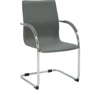 CLP Silla Cantilever Noeleen con reposabrazos, Silla Moderna tapizada para Comedor con Piel Sintetica, Estructura Metalica Estable hasta 150 kg Color:Gris