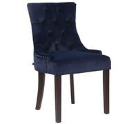 Silla de comedor aberdeen en terciopelo azul 58x55x92 cm