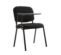 CLP Silla Confidente Ken con Brazo Extensible para Escritura I Silla con Pala Flexible para Apuntes I Silla de Conferencia en Tela I Color:, Color:Negro