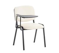 Silla conferencia ken con mesa plegable simil cuero crema 71x53x81 cm