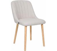 CLP Silla de Comedor Acolchada Arie con Respaldo, tapizada en Tela, Estructura de Madera hasta 150 kg para Cocina y salón | Color Beige