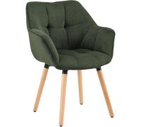 CLP Silla de Comedor Acolchada Milford con Respaldo, tapizado en Pana, Estructura de Haya, Ideal para Cocina y salón Color:Verde Claro;Material:Pana