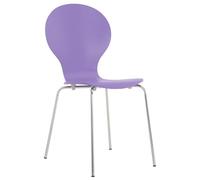 CLP Silla de comedor Diego – Apilable, asiento de madera, base de metal – Violeta