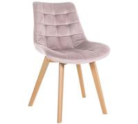 CLP Silla De Comedor Brook En Terciopelo Sin Reposabrazos I Butaca De Salón Escandinava con Base De Madera De 4 Patas, Color:Fucsia