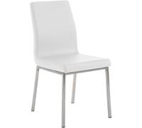 CLP Silla de comedor Colmar simil cuero blanco acolchada con respaldo 50x40x88 cm