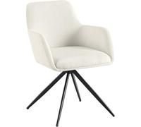 CLP Silla de Comedor Cord, Silla tapizada Olema, Silla de Cocina giratoria con Mecanismo de Giro de 180°, Capacidad de Carga hasta 150 kg Color:Crema