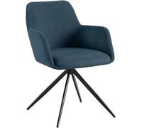 CLP Silla de Comedor Cord, Silla tapizada Olema, Silla de Cocina giratoria con Mecanismo de Giro de 180°, Capacidad de Carga hasta 150 kg Color:Azul