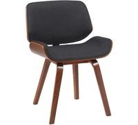 CLP Silla de Comedor Funda de Tela Beverley, Silla de Cocina con Madera Curvada, con Respaldo, tapizada Color:Nuez/Negro