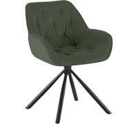 CLP Silla de Comedor giratoria Rimio, sillón de Pana 180 Grados con reposabrazos y Respaldo, soporta hasta 150 kg Color:Verde Claro