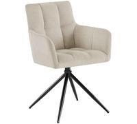 Silla de comedor jonah tela crema 59x59x87 cm